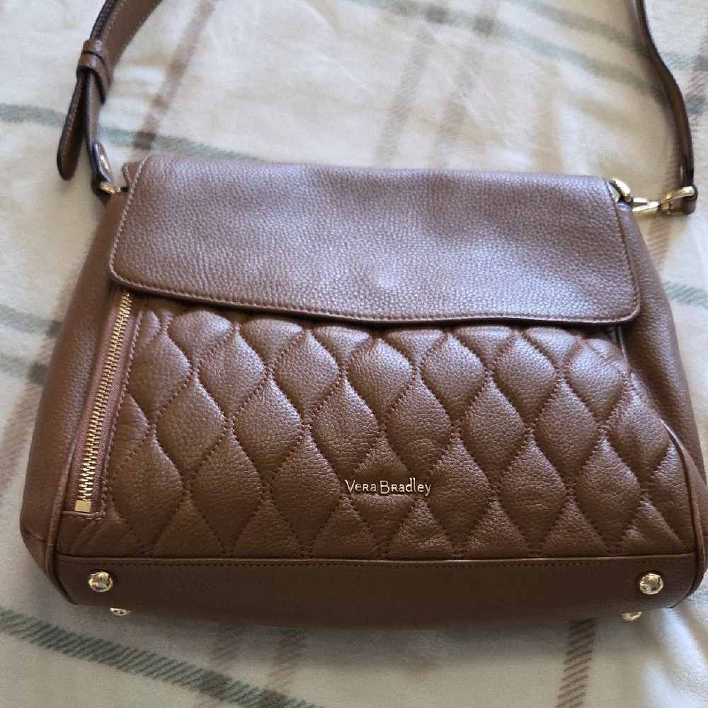 Vera Bradley Quilted Brown Shoulder Bag